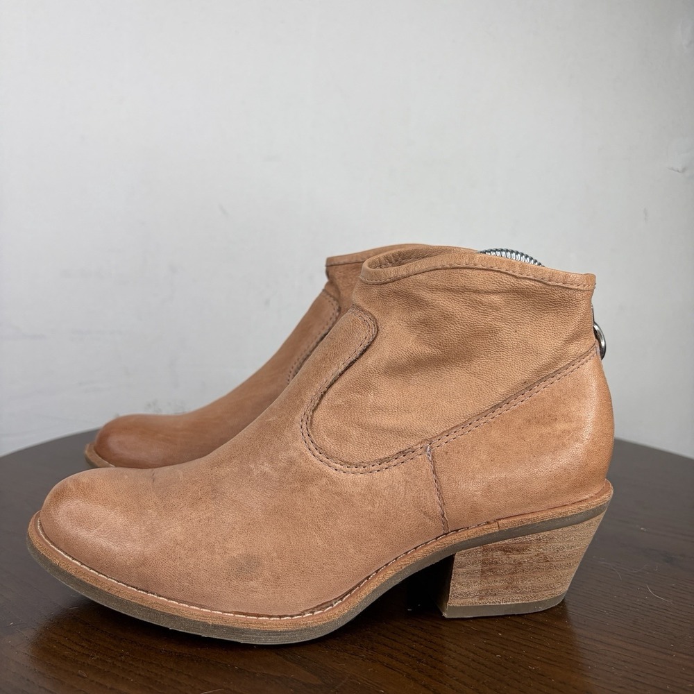 Sofft Aisley Boots Women's 6.5M Brown Leather Western‎ Booties Block Heel Zip